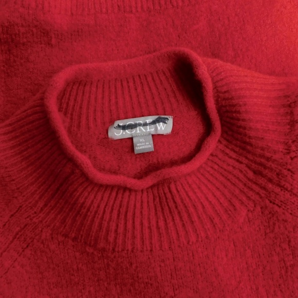 J. CREW Rollneck Sweater Supersoft Yarn Classic Cardinal Red Wool Alpaca X-Large - Picture 12 of 15
